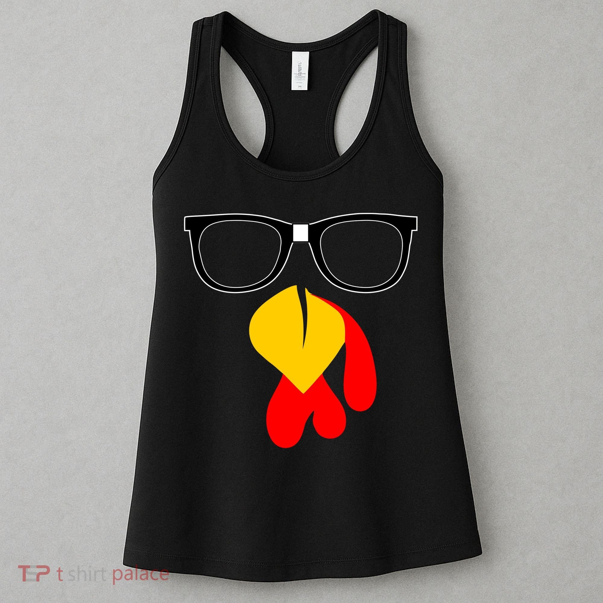 Hipster Turkey Nerd Glasses Thanksgiving Women's Tank Top