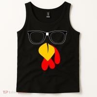 Hipster Turkey Nerd Glasses Thanksgiving Tank Top thumb 2