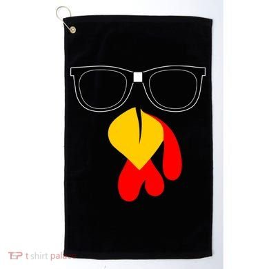 Hipster Turkey Nerd Glasses Thanksgiving Golf Towel