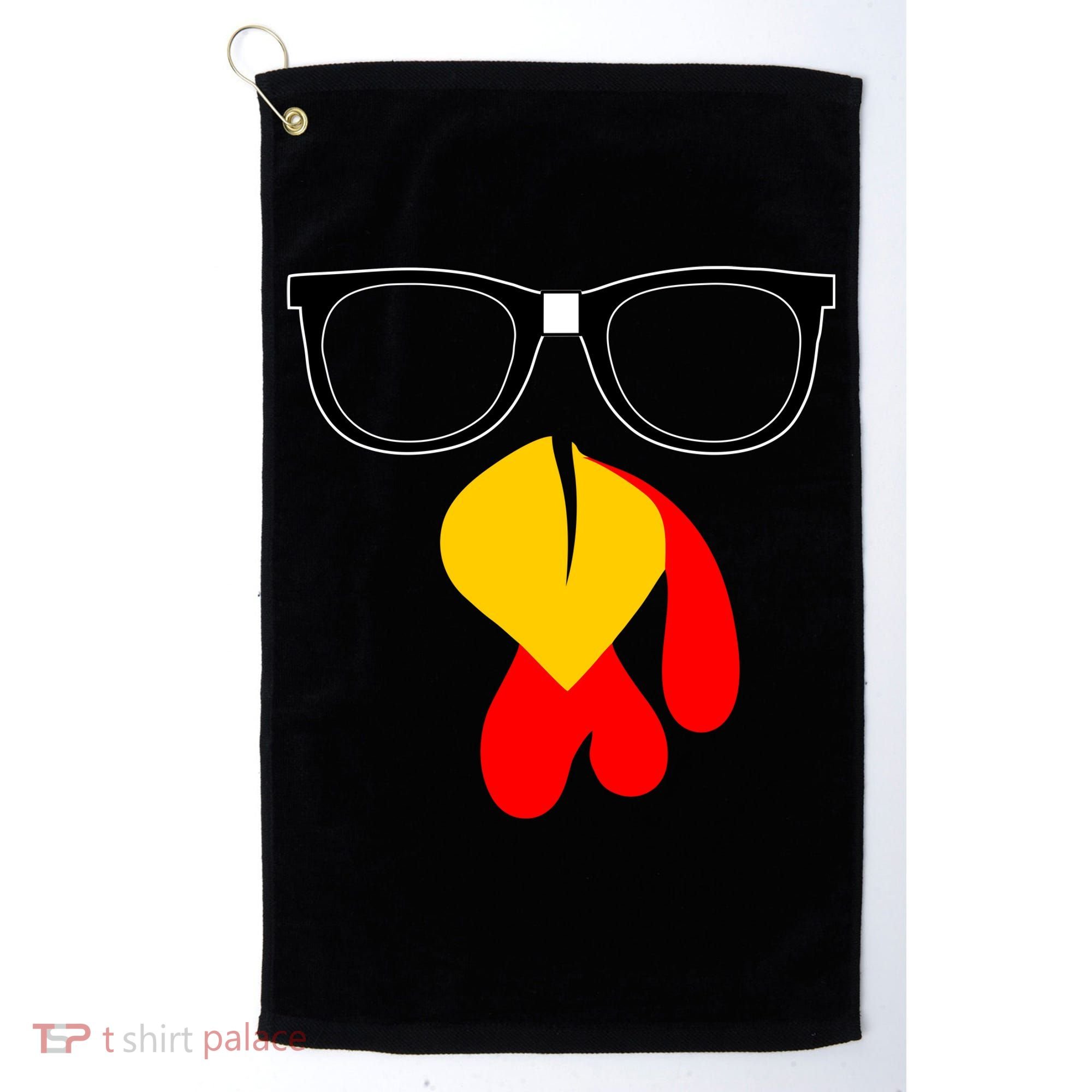 Hipster Turkey Nerd Glasses Thanksgiving Golf Towel