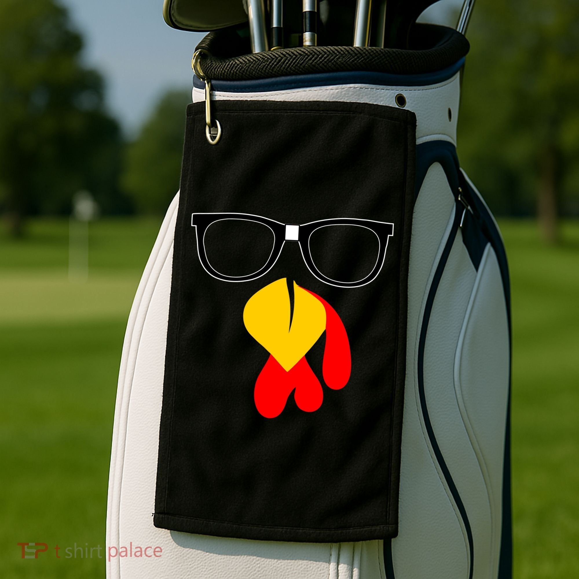 Hipster Turkey Nerd Glasses Thanksgiving Golf Towel