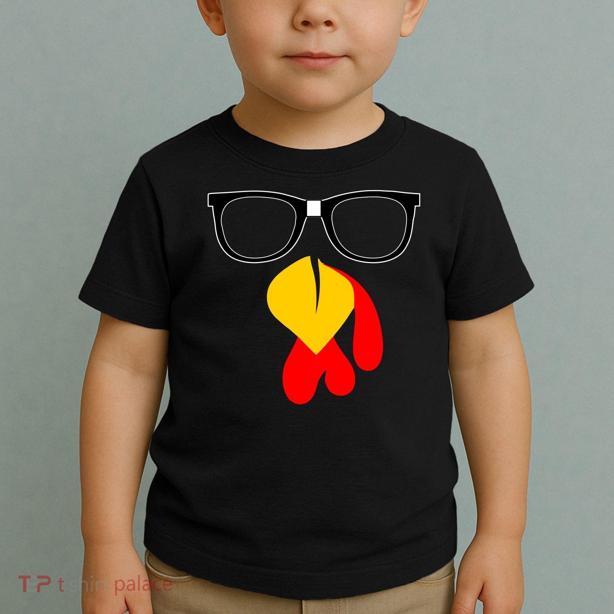 Hipster Turkey Nerd Glasses Thanksgiving Toddler T-Shirt