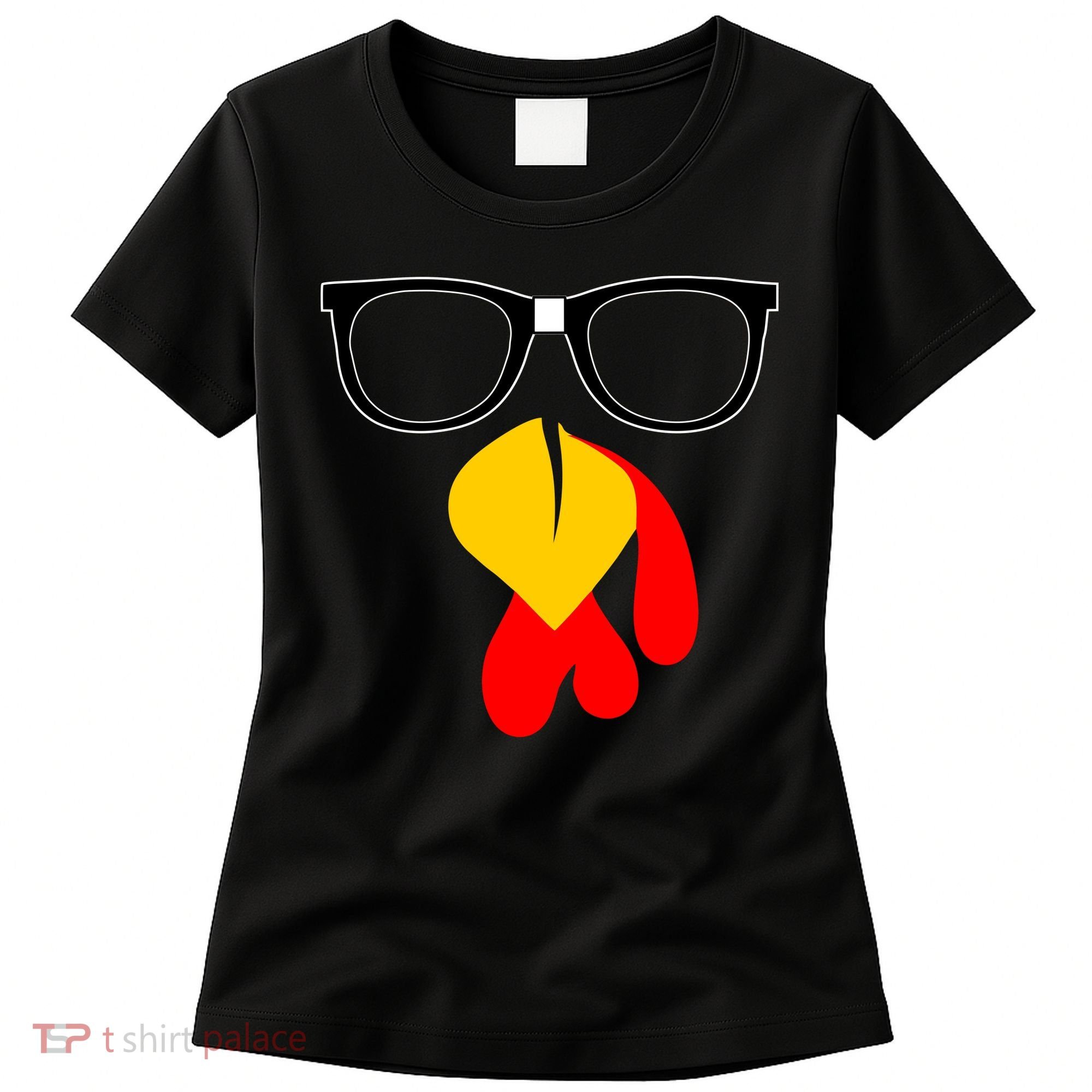 Hipster Turkey Nerd Glasses Thanksgiving Women's T-Shirt