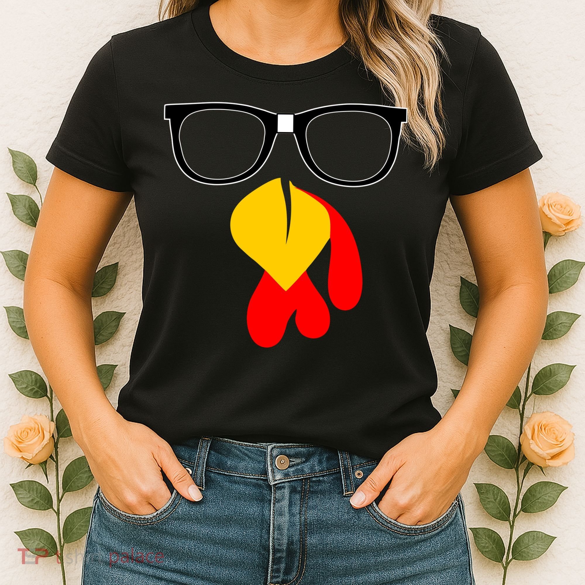 Hipster Turkey Nerd Glasses Thanksgiving Women's T-Shirt