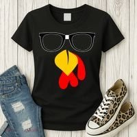 Hipster Turkey Nerd Glasses Thanksgiving Women's T-Shirt thumb 3