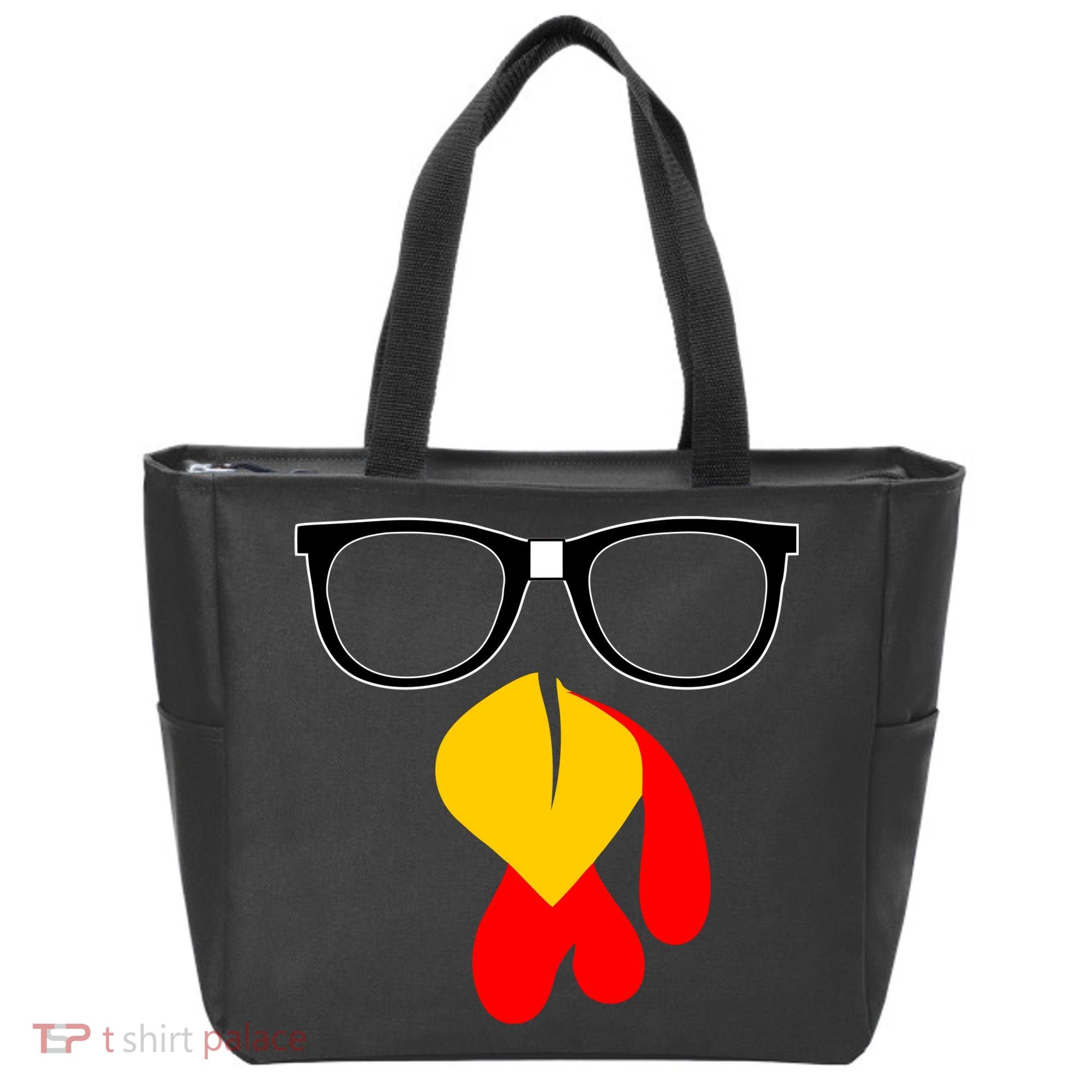 Hipster Turkey Nerd Glasses Thanksgiving Tote Bag