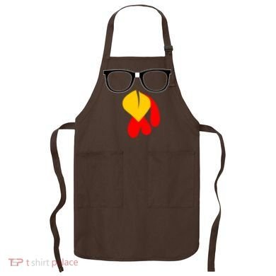 Hipster Turkey Nerd Glasses Thanksgiving Apron