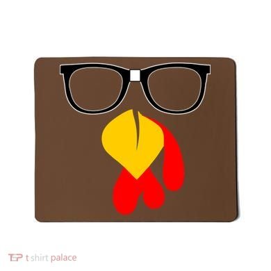 Hipster Turkey Nerd Glasses Thanksgiving Mousepad