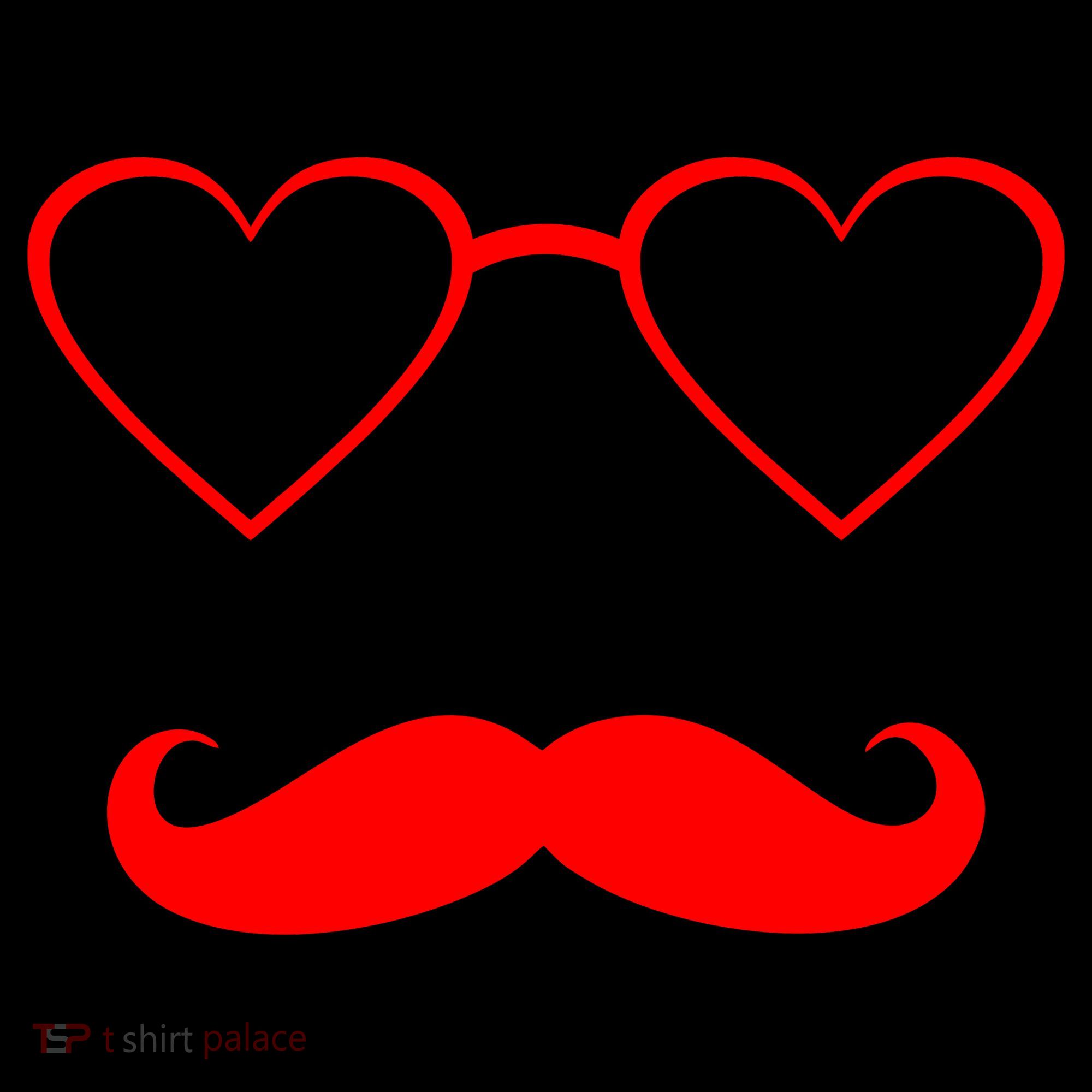 Hipster Valentine's Day Heart Glasses w/ Mustache Coffee Mug