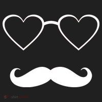 Hipster Valentine's Day Heart Glasses w/ Mustache Beanie thumb 2