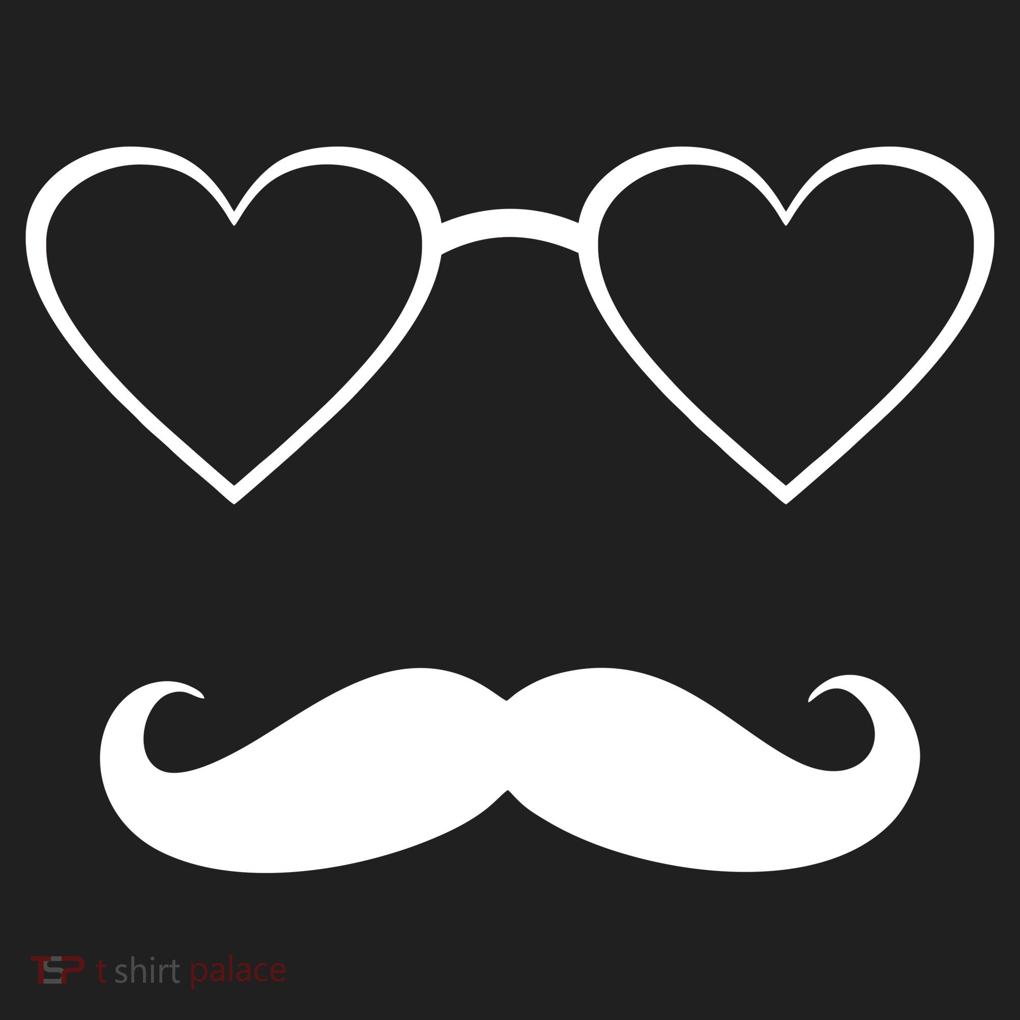 Hipster Valentine's Day Heart Glasses w/ Mustache Beanie