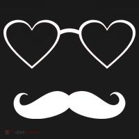 Hipster Valentine's Day Heart Glasses w/ Mustache Women's Hoodie thumb 2