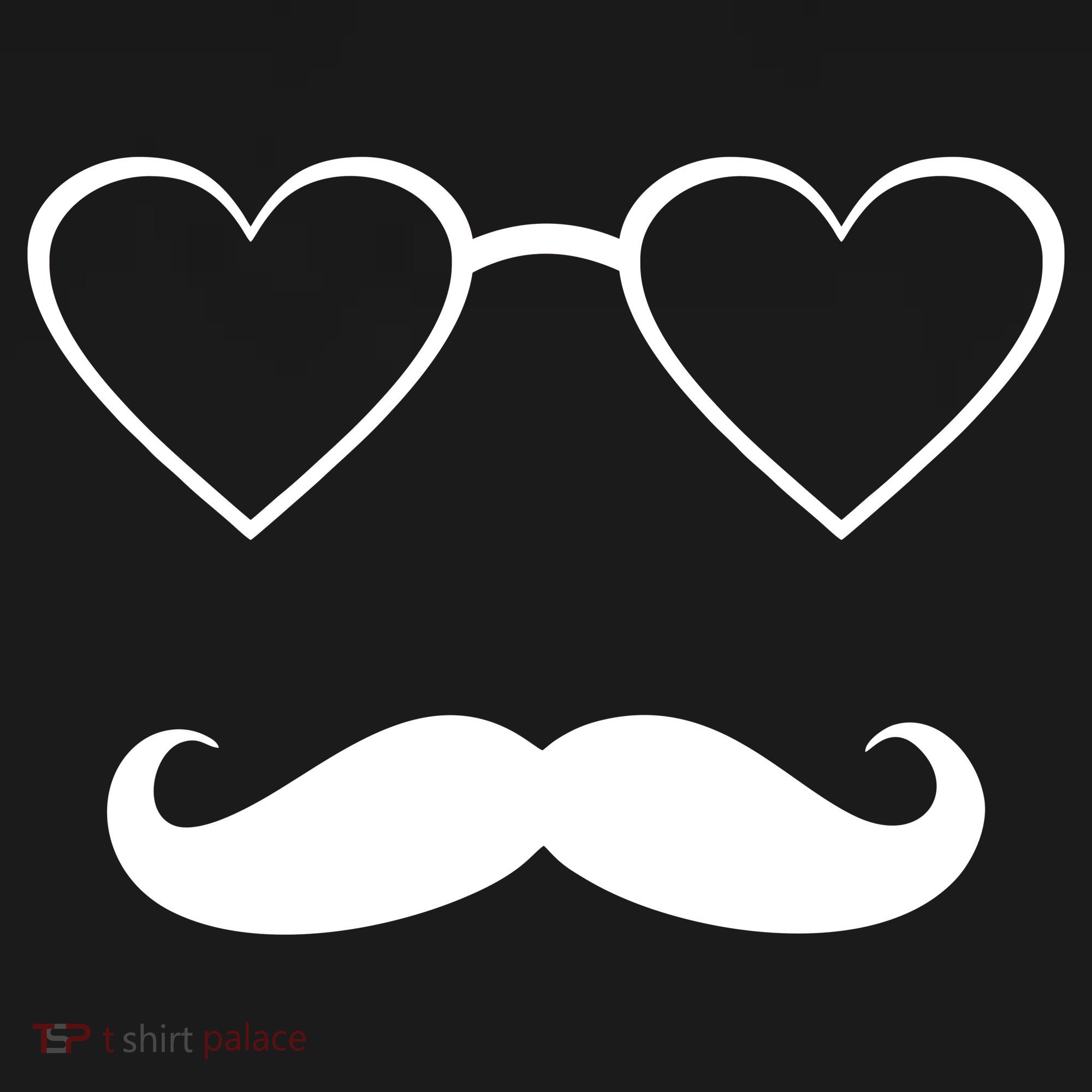 Hipster Valentine's Day Heart Glasses w/ Mustache Women's Hoodie