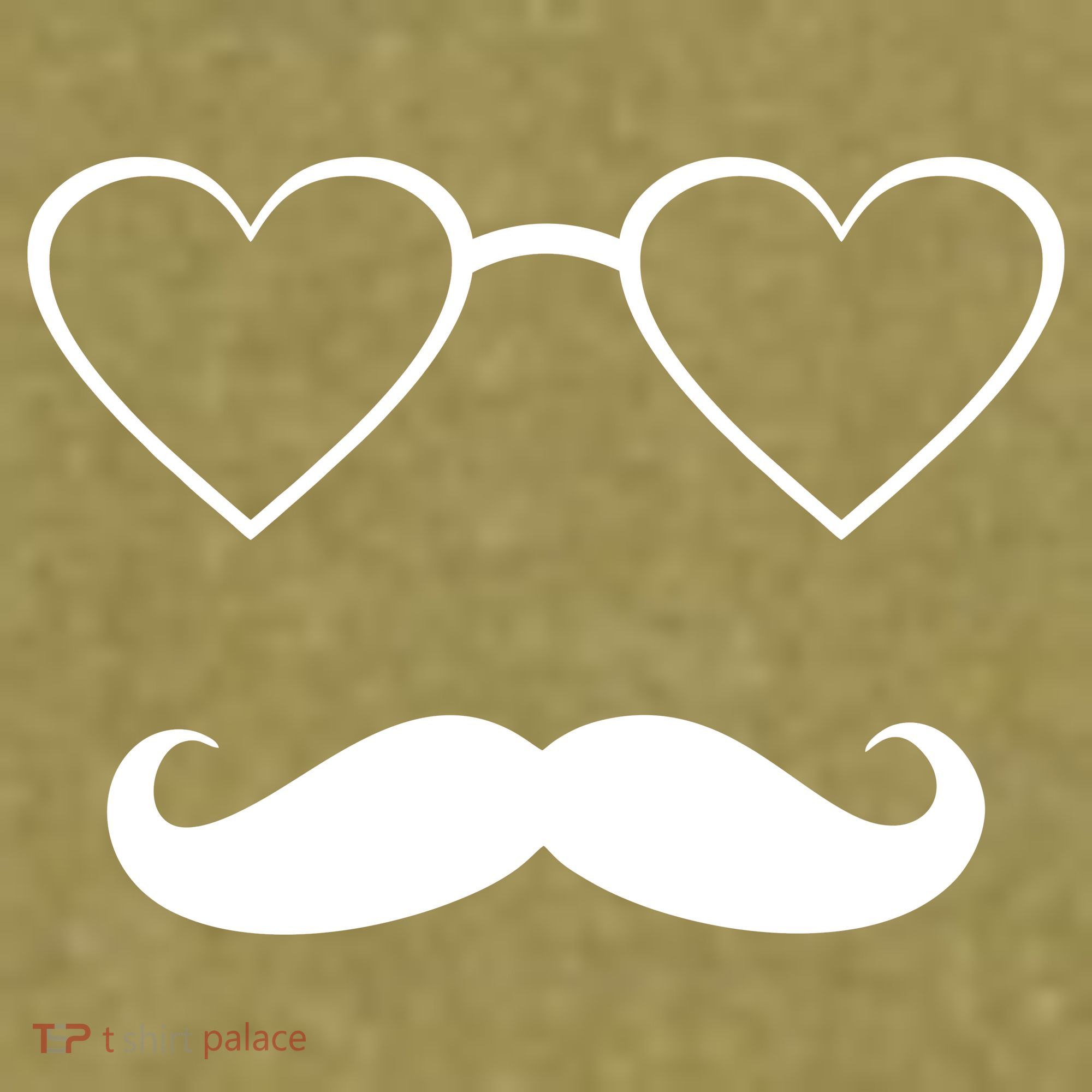 Hipster Valentine's Day Heart Glasses w/ Mustache Garment-Dyed Women's Muscle Tee