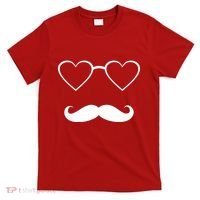 Hipster Valentine's Day Heart Glasses w/ Mustache T-Shirt thumb 0
