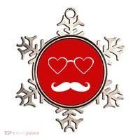 Hipster Valentine's Day Heart Glasses w/ Mustache Ornament thumb 0
