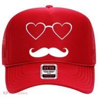 Hipster Valentine's Day Heart Glasses w/ Mustache Hat thumb 0