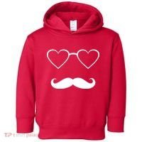 Hipster Valentine's Day Heart Glasses w/ Mustache Toddler Hoodie thumb 0