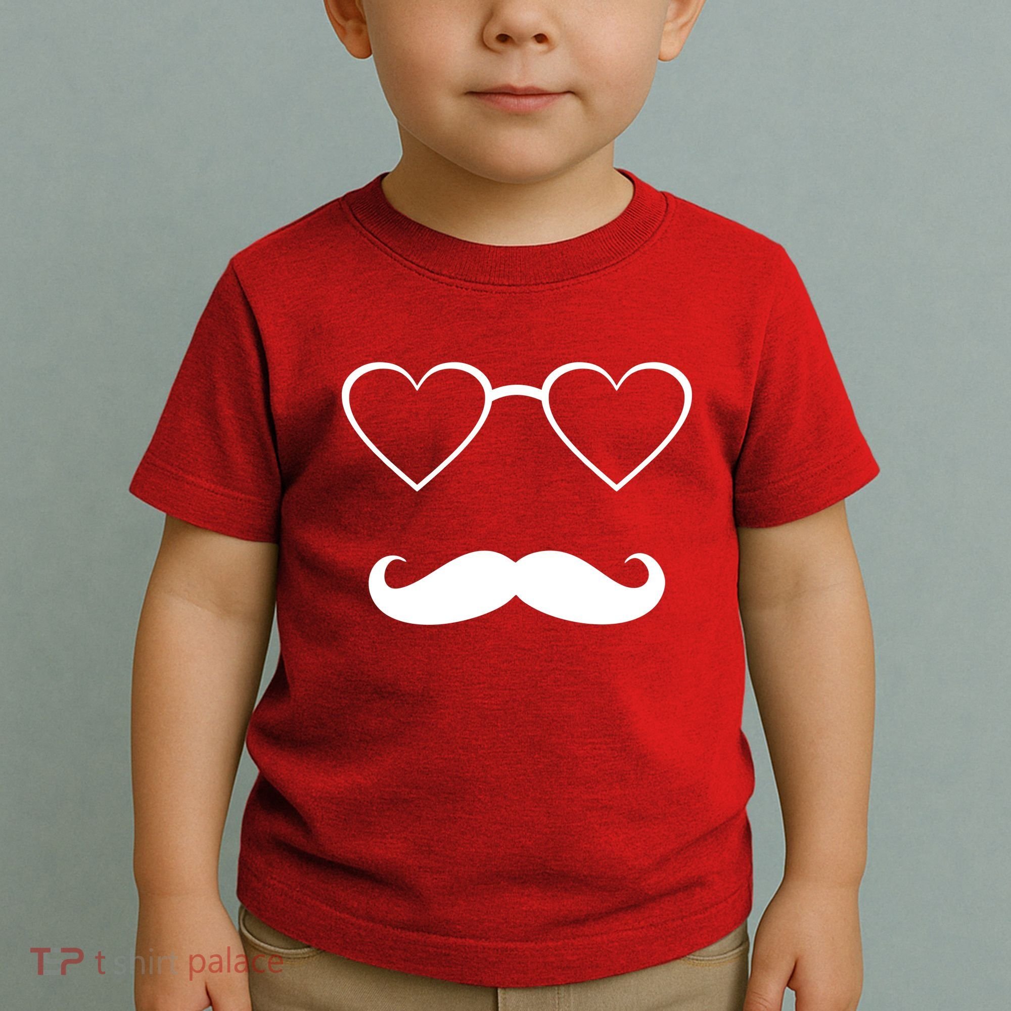 Hipster Valentine's Day Heart Glasses w/ Mustache Toddler T-Shirt