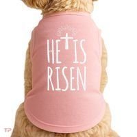 He Is Risen Christian Gifts Happy Easter Doggie Tank thumb 0
