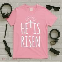 He Is Risen Christian Gifts Happy Easter T-Shirt thumb 5
