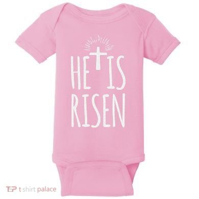 He Is Risen Christian Gifts Happy Easter Baby Bodysuit