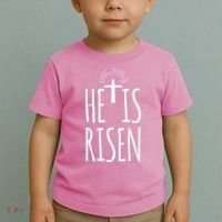 He Is Risen Christian Gifts Happy Easter Toddler T-Shirt thumb 2