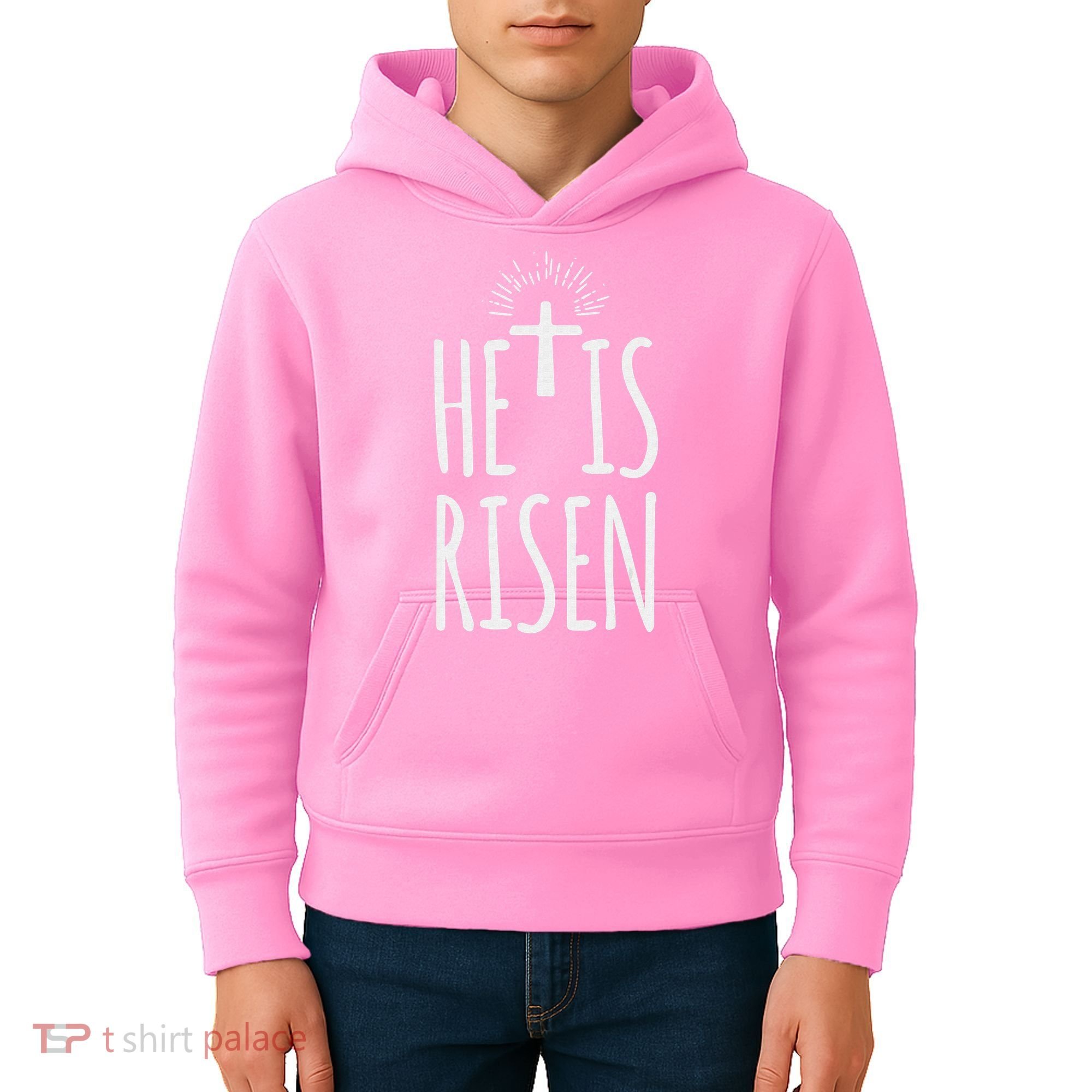 He Is Risen Christian Gifts Happy Easter Kids Hoodie