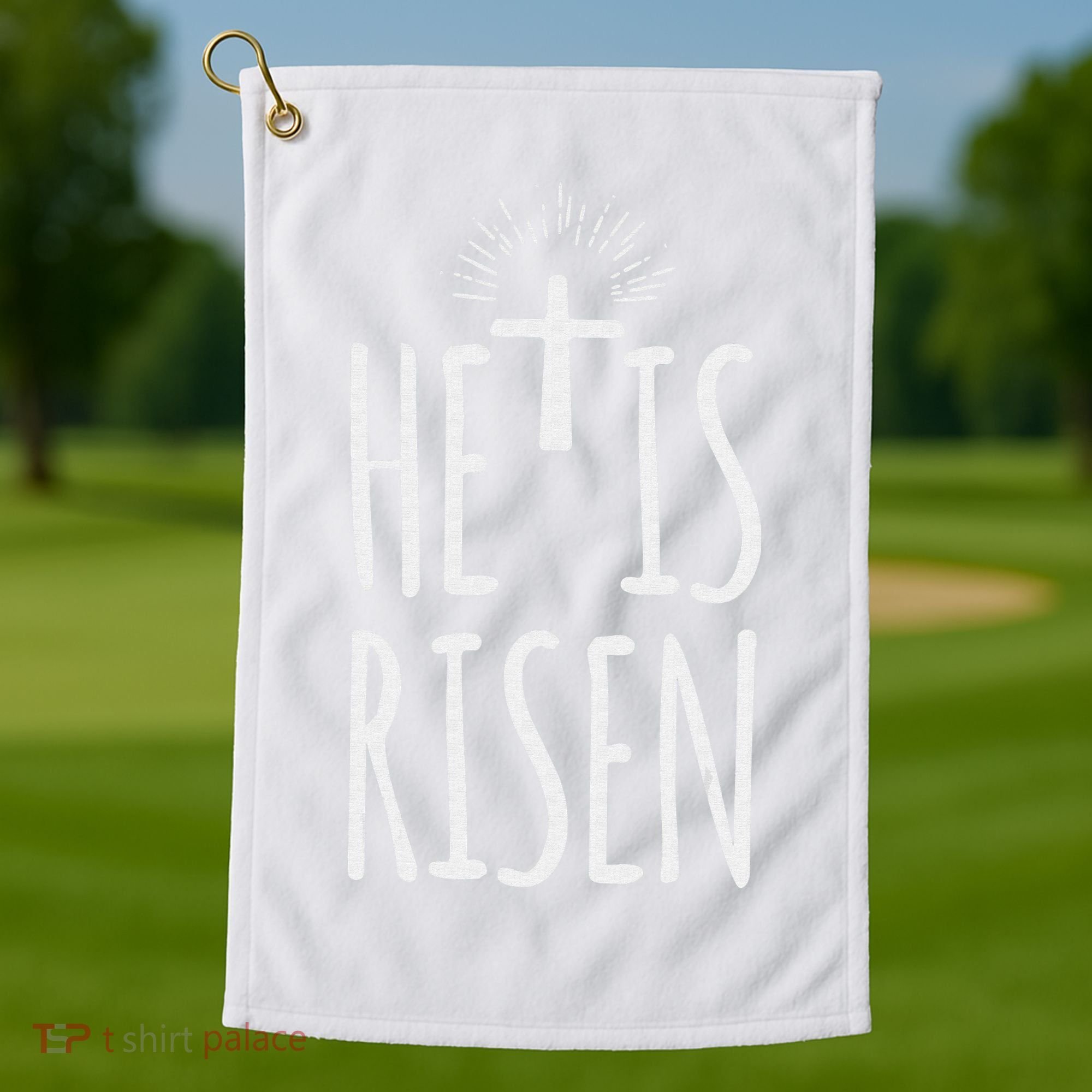 He Is Risen Christian Gifts Happy Easter Golf Towel