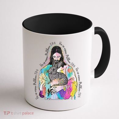 He Is Risen Matthew 286 Jesus Christian Trendy Lover Easter Coffee Mug back
