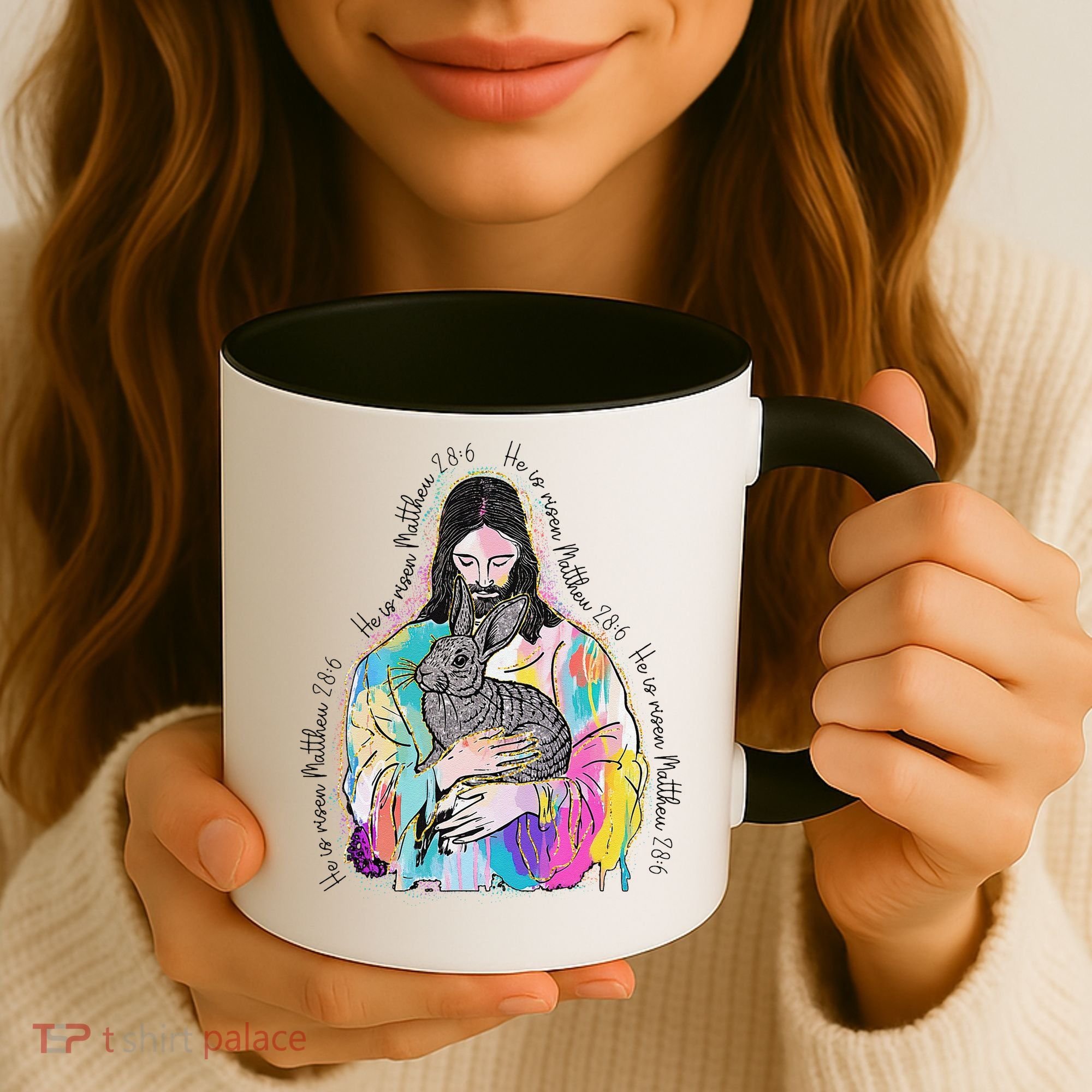 He Is Risen Matthew 286 Jesus Christian Trendy Lover Easter Coffee Mug