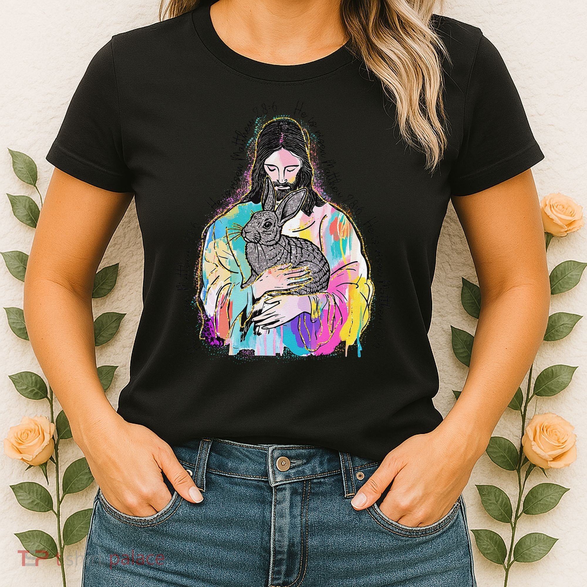 He Is Risen Matthew 286 Jesus Christian Trendy Lover Easter Women's T-Shirt