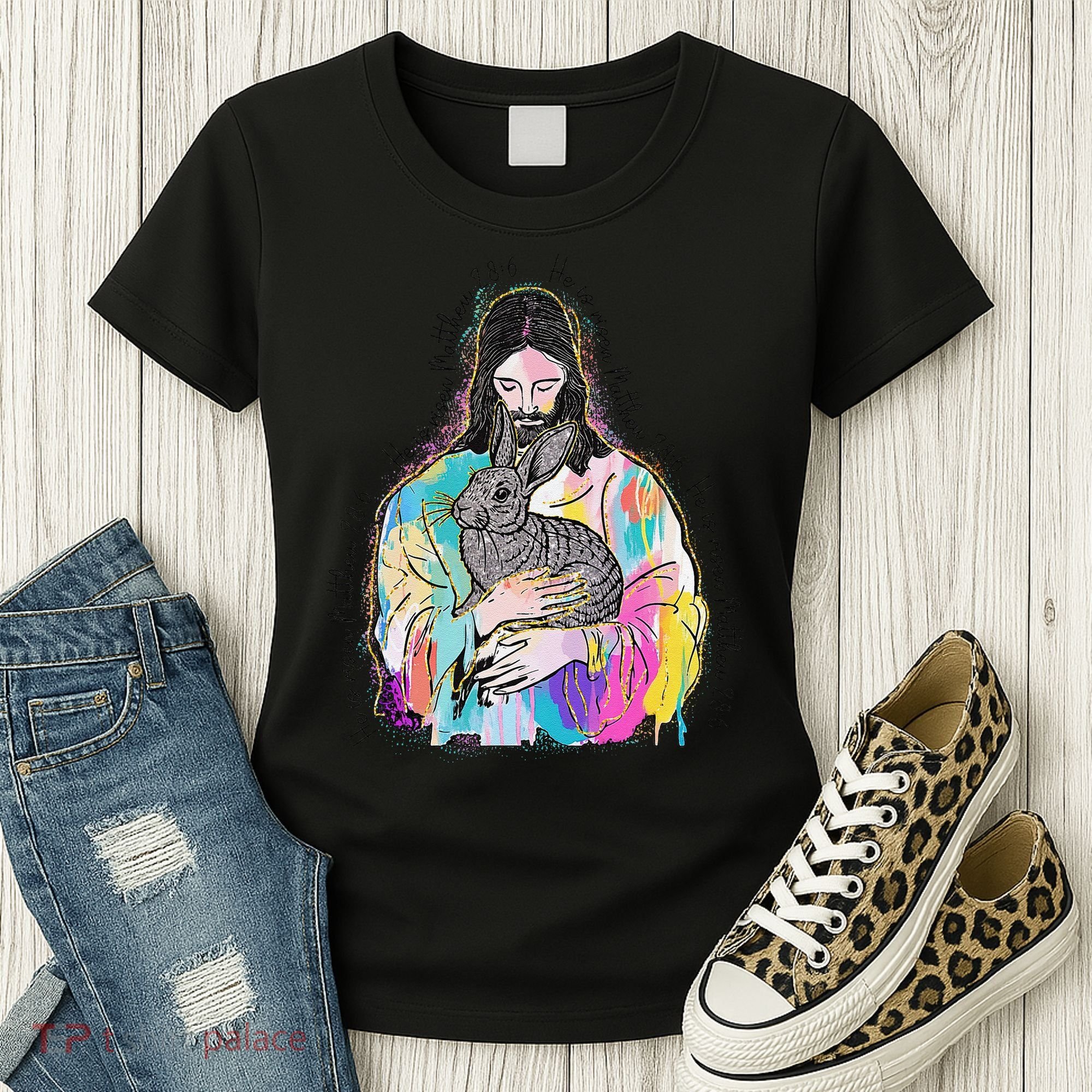 He Is Risen Matthew 286 Jesus Christian Trendy Lover Easter Women's T-Shirt