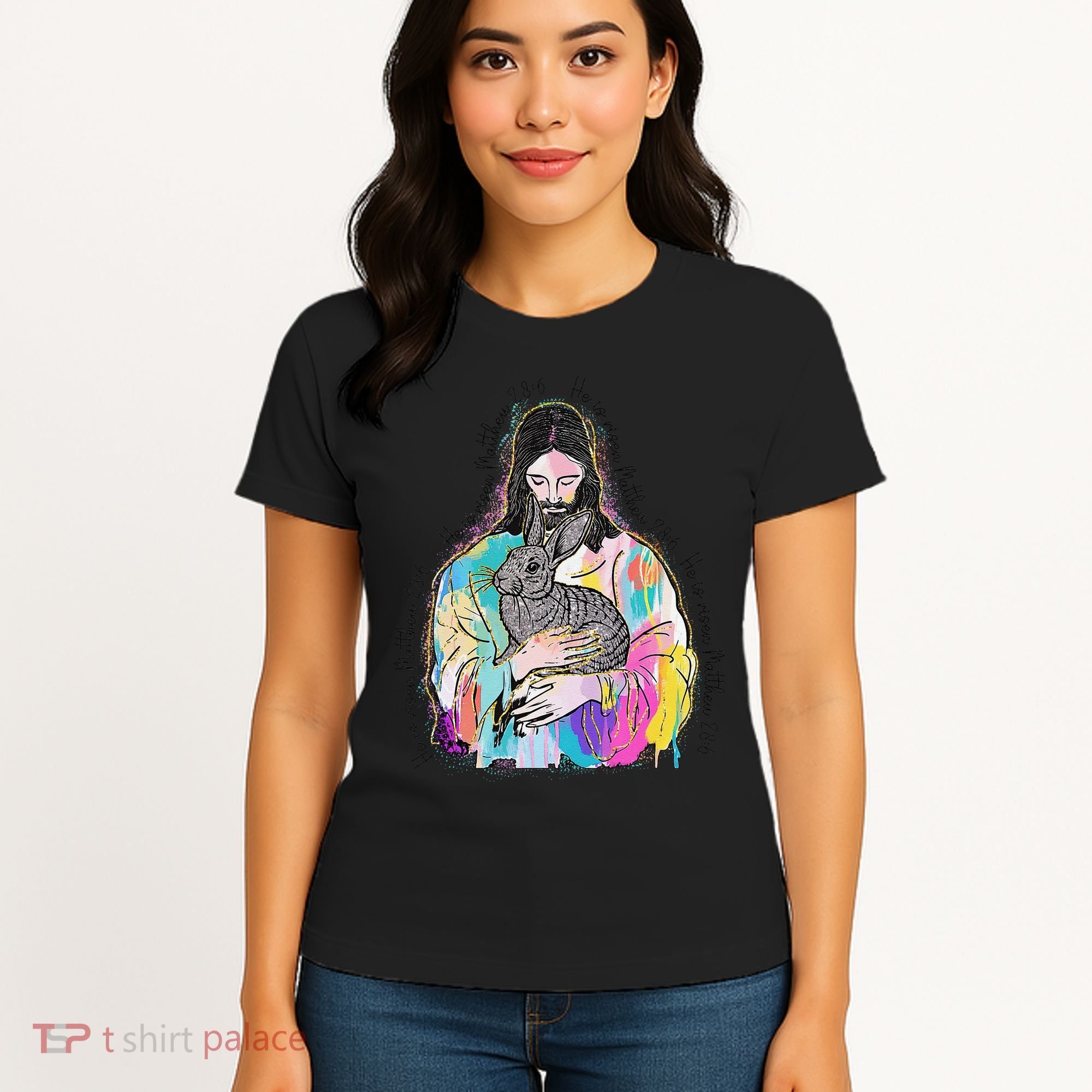 He Is Risen Matthew 286 Jesus Christian Trendy Lover Easter Women's T-Shirt