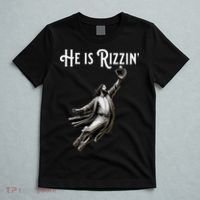 He Is Rizzin Jesus Playing Baseball Funny Sports Rizz T-Shirt thumb 5
