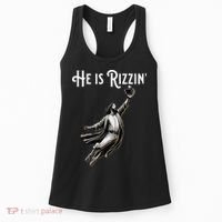He Is Rizzin Jesus Playing Baseball Funny Sports Rizz Women's Tank Top thumb 0