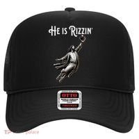 He Is Rizzin Jesus Playing Baseball Funny Sports Rizz Hat thumb 0