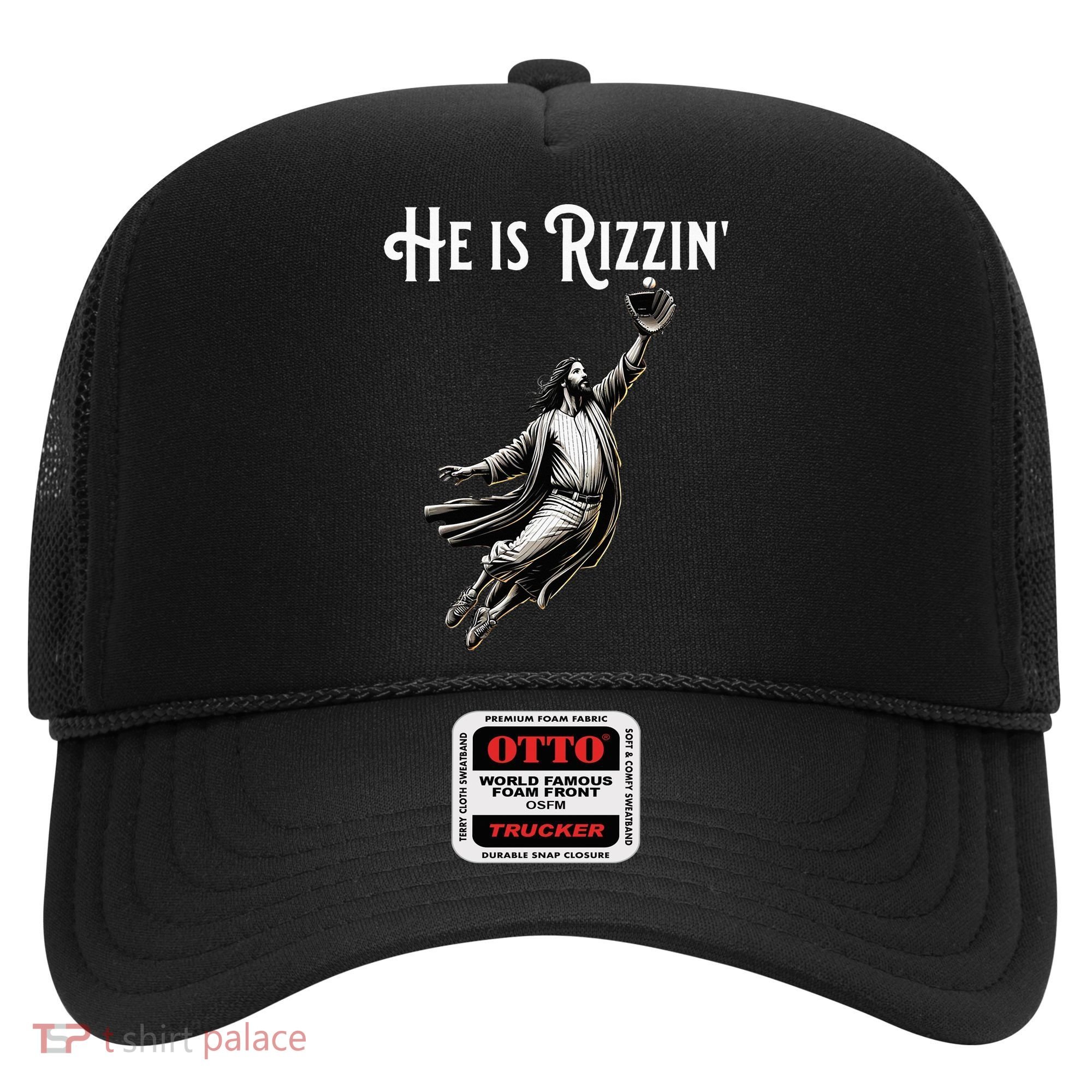 He Is Rizzin Jesus Playing Baseball Funny Sports Rizz Hat