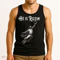 He Is Rizzin Jesus Playing Baseball Funny Sports Rizz Tank Top thumb 3