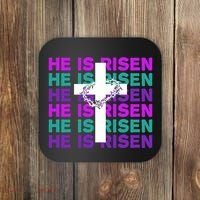 He Is Risen Retro Cross Easter Coaster thumb 0