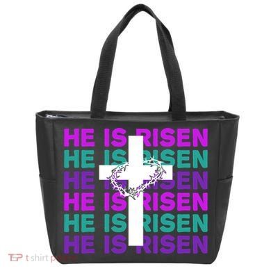 He Is Risen Retro Cross Easter Tote Bag