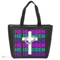 He Is Risen Retro Cross Easter Tote Bag thumb 0