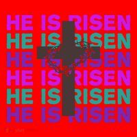 He Is Risen Retro Cross Easter Santa Hat thumb 1