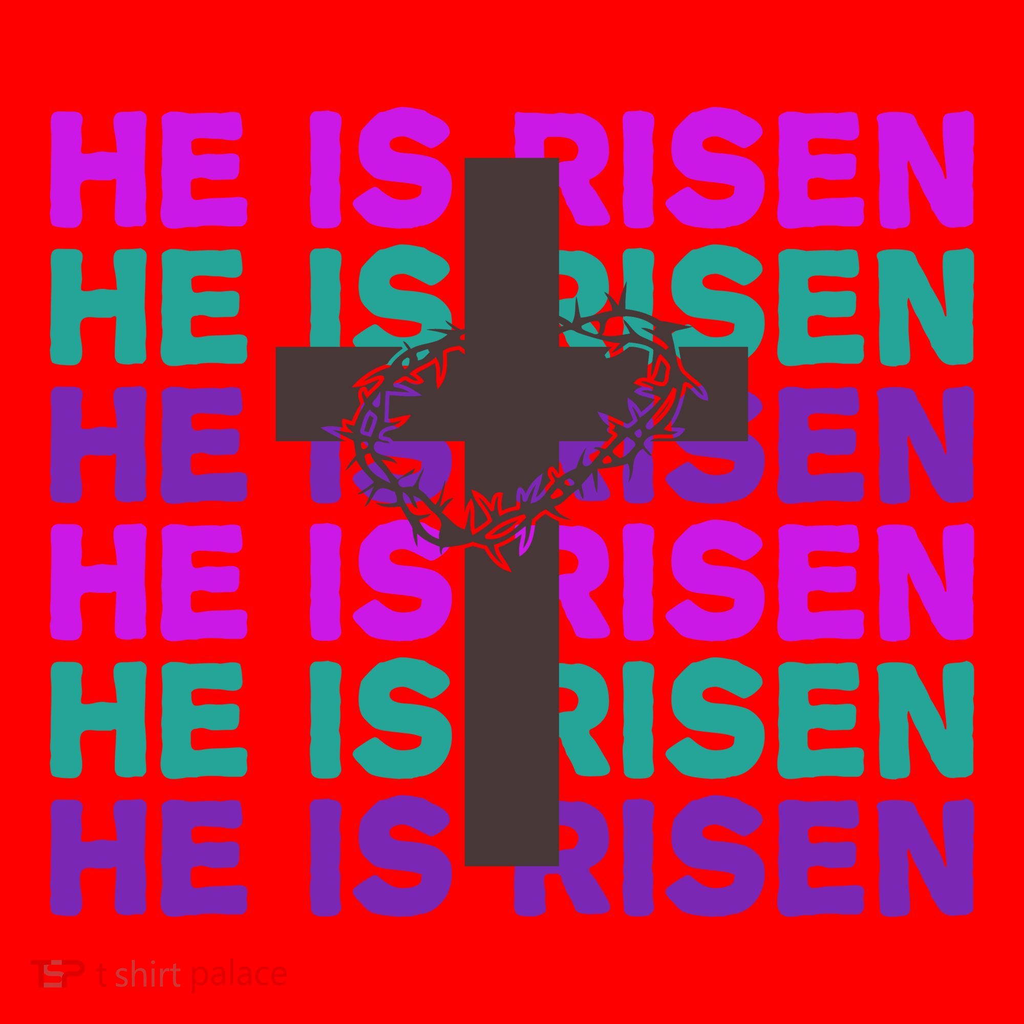 He Is Risen Retro Cross Easter Santa Hat