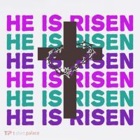 He Is Risen Retro Cross Easter USA-Made Doggie Bandana thumb 2