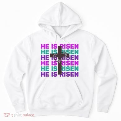 He Is Risen Retro Cross Easter Hoodie
