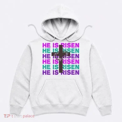 He Is Risen Retro Cross Easter Hoodie