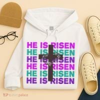He Is Risen Retro Cross Easter Hoodie thumb 4
