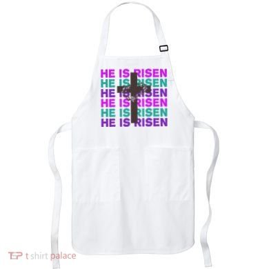 He Is Risen Retro Cross Easter Apron