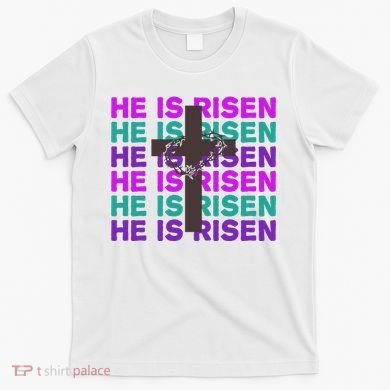 He Is Risen Retro Cross Easter T-Shirt